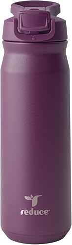 Miniatura 16 de REDUCE Hydrate Pro - Botella de agua aislada de acero inoxidable de 32 onzas, tapa abatible a prueba de fugas, apta para lavavajillas, sin BPA,