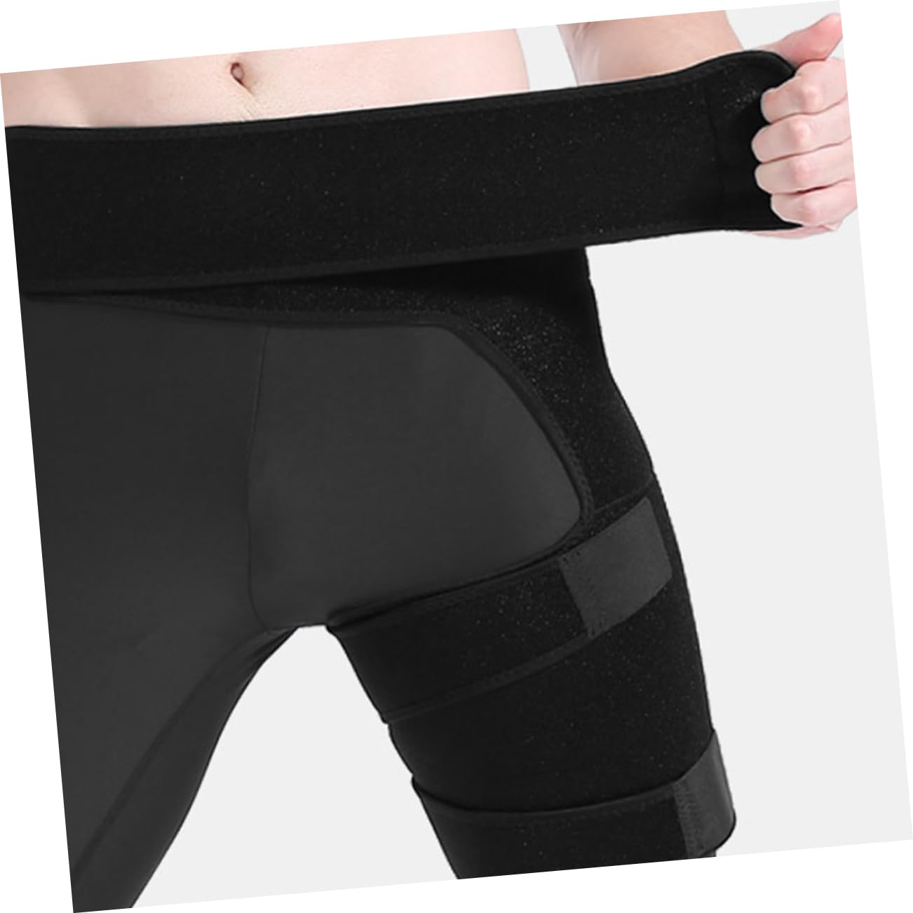 KOMBIUDA Fitness Brace Leg Support Reliefer Support Leg Hip Brace Hamstring Sleeve Pulled Muscles Quadriceps Brace Quadriceps Support Hip Thigh Protector Black