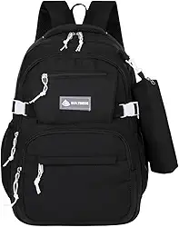 Mochila Escolar Grande Impermeável Bolsa Reforçada Com Bolso Antifurto e Divisória Para Notebook Acompanha Estojo Feminina Masculina Trabalho Faculdade Adulto Infantil Juvenil Adolescente