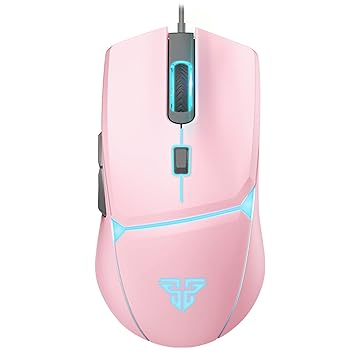 Wired Gaming Mouse Up to 8000DPI, 6 Programmable Buttons PC Gaming Mice, Ergonomic Mouse with RGB Backlit, Ergonomic Gamer Laptop PC Mouse for Windows/PC/Mac/Laptop Gamer - Pink