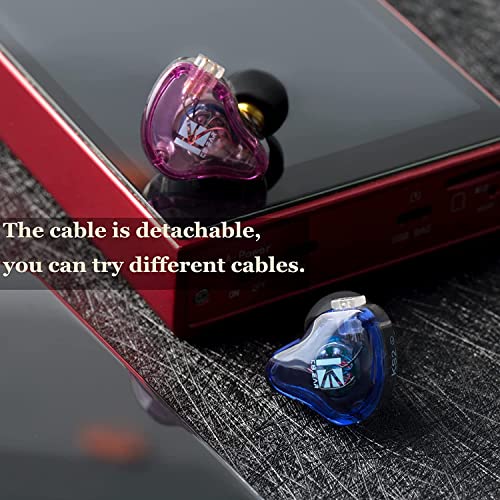 Image of KBEAR KS2 IEM with 1BA1DD in Ear Headphone, Wired Earbuds HiFi Over Ear Earbud Earphones in Ear Monitor Noise Cancelling Hybrid Earphone with Premium microphone for Running Walking (Without Mic, Blue)