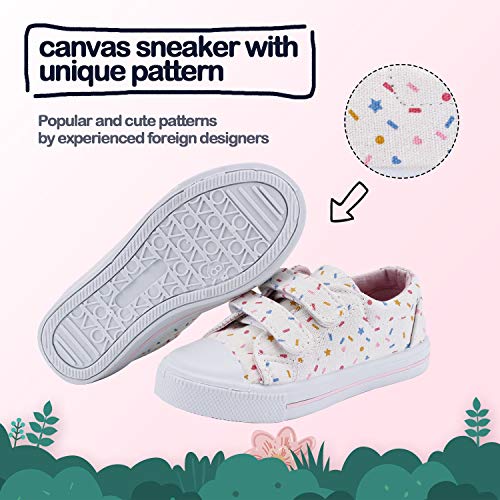 K Komforme Toddler Sneakers For Boys And Girls Cartoon Dual Hook And Loops Sneakers Baby Canvas Shoes, Size 8 Toddler, Colorful #TOP4
