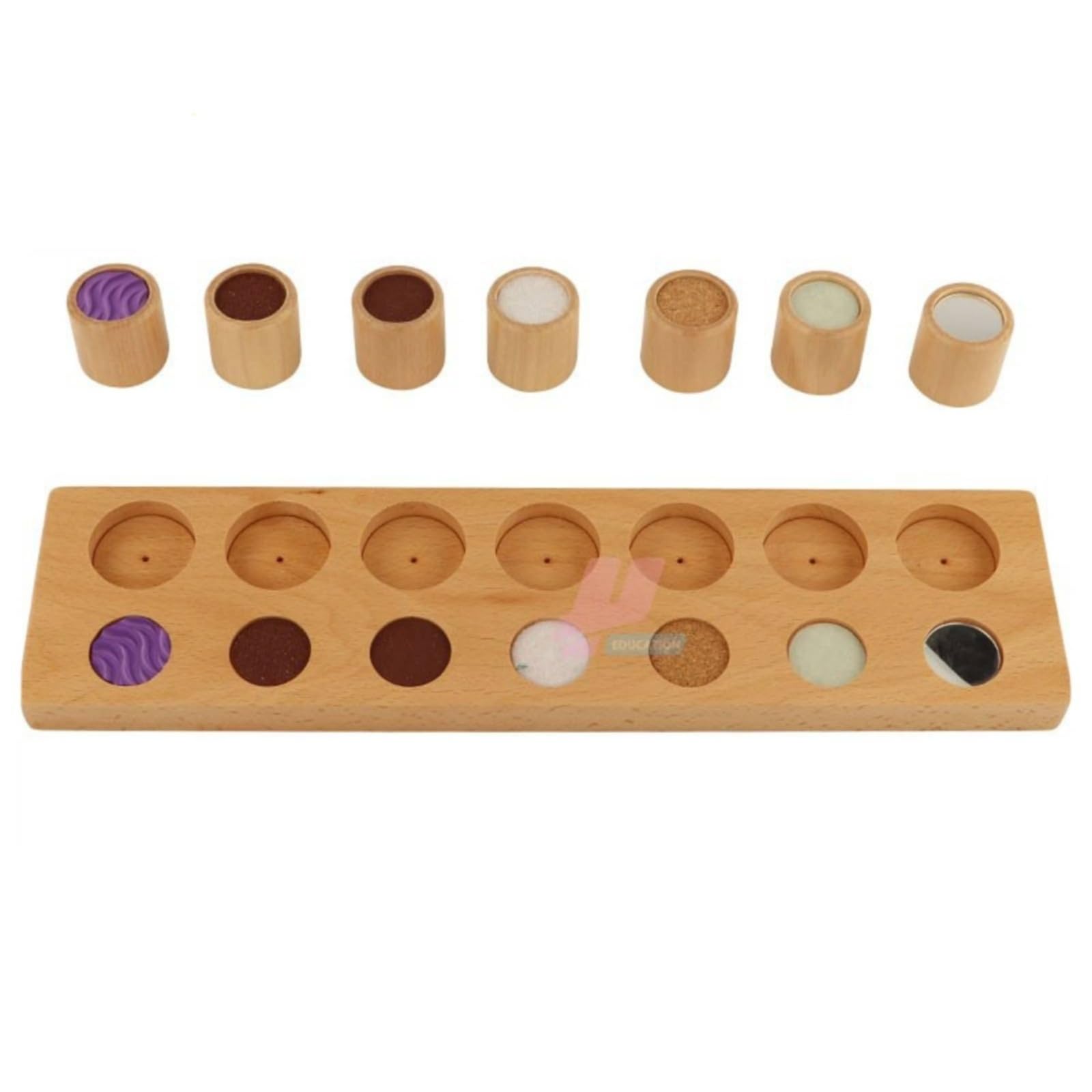 Sharplace Tablero Sensorial Infantil Didáctico Educativo Interactivo de Madera con Botones Texturizados para Integración Sensorial Motricidad Fina Asociación y