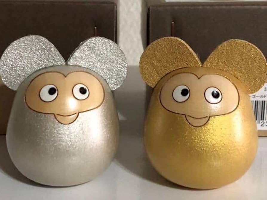 Amazon.co.jp: 完売 リサラーソン こけしの子ねずみ 金＆銀 縁起