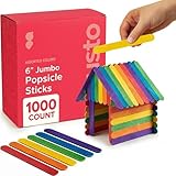 Comfy Package [1000 unidades] Palitos de paletas gigantes de colores 6 pulgadas para manualidades, ICES, helado, encerado, depresor de lengua