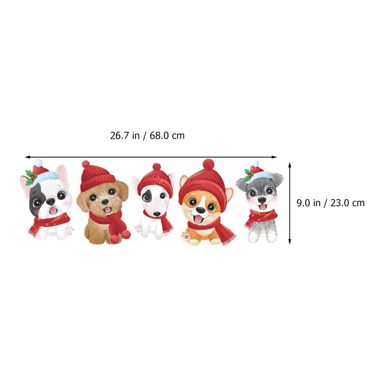 PRETYZOOM 8 Hojas pegatina mascota decoración adornos guirnalda árbol de Navidad dibujos animados christmas etiqueta de la pared de navidad etiqueta engomada de cristal de polivinilo