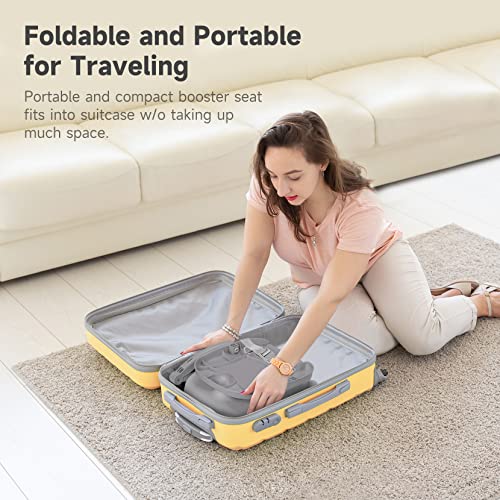 Image of YOLEO Baby High Chair Booster Seat for Dining Table, Foldable High Chairs with Adjustable Heights, Travel Booster Seat with Removable Tray