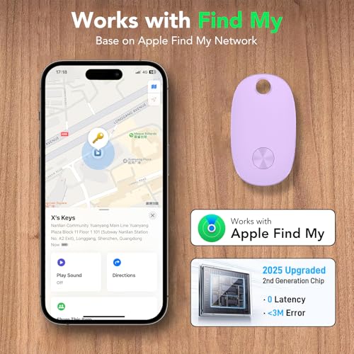 Image of Air Tracker Tags-2 Pack, Bluetooth Tracker Works with Apple Find My APP (iOS Only), Keys Finder and Item Locator for Luggage, Backpack, Suitcases, Replaceable Battery, IP67 Waterproof Tracking Tag