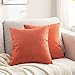 ASYOUWISH Fundas de Cojines, Cojines Decorativos de Mezcla de Algodón y Lino con Cremallera, Tamaño Cuadrado 45 x 45 cm, 2 Fundas, Excelentes Regalos para Esposa, Madre, Amigas, etc. - Naranja Quemada