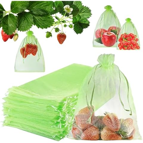 Ruolan Fruit Protection Bags For Fruit Trees120PCS,Mesh Bags To Protect Fruit On Trees,Grape Protection Bags,Grape Vine Mesh Netting,Reusable Fruit Bags (8X12 inch) Cover