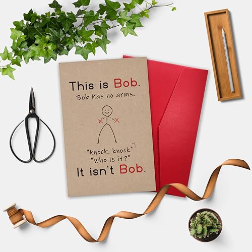 Image of Funny Birthday Card for Men or Women, Hilarious Birthday Gift for Friends Family Coworkers, Cheeky Black Humor Bday Greeting for Him Her, Humorous Office Joke Card