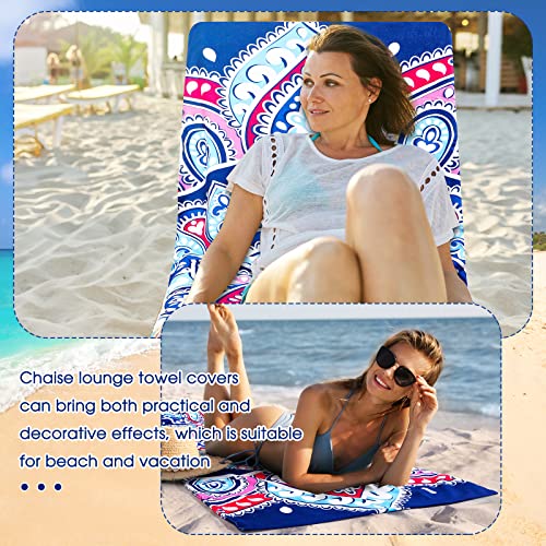 2 Pcs 28.7 X 82.5 Inch Beach Chair Cover With Side Pockets Pool Lounge Chair Towel Covers Mandala Microfiber Chaise Lounge Chair Towel Cover For Hotel Outdoor Patio Vacation Sunbathing Lawn (Trendy) #TOP6