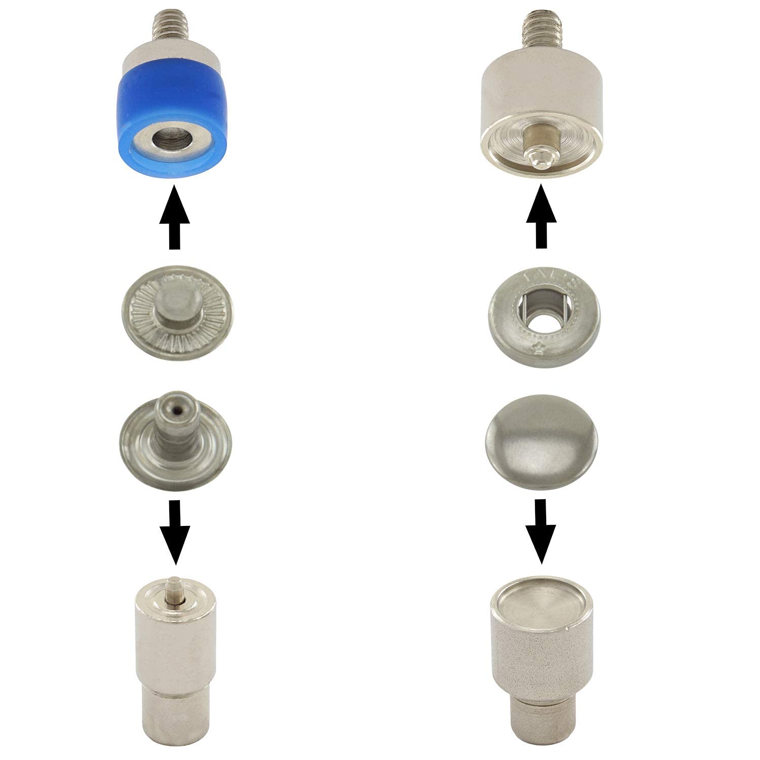 Set Pressa A Bottone GETMORE – Inclusi Pressa A Mandrino, Utensile E 100 Bottoni A Pressione (Scelta Dimensioni/Colore)