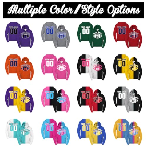 YanNanKe Custom Hoodies Design Your Own Football Sweatshirts with Team Name Number Personalized Athletic Pullover Hoodies4