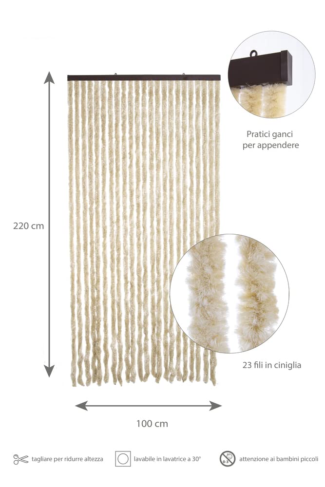 VERDELOOK Tenda Ciniglia da Sole 100x220 cm, Beige, Fili: 23