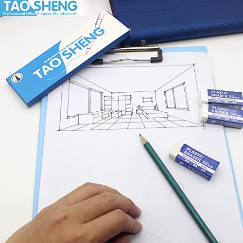 TAOSHENG 2-Inch Soft Plastic Eraser Set, 5.2CM White PVC Plastic Rubber 2B Pencil Eraser Student Drawing Tool for Universal Use in Schools Sketches Paintings Fine Arts Homes and Offices, 5 Pcs in Pack 4 51uSyaVq+pL