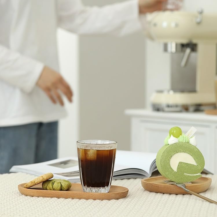 Bandejas Servir Comida Bandeja de Madera for merienda té la Tarde, Bandeja Retro for Pan, Poco Profunda, Accesorios for Fotos Comida Mesa Cama
