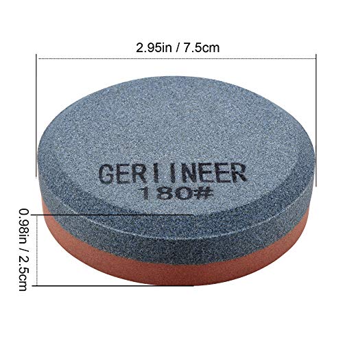 GERIINEER 2-IN-1 Schleifstein Axt und Messer, Schärfer Abziehstein für Messer, Puck Schärfstein für Gartengeräte Küchenmesser Meißel Äxte (180/320 Körnung)