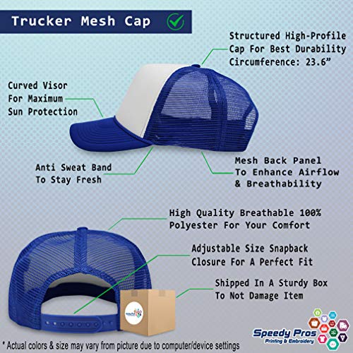 Speedy Pros Trucker Hat My Favourite Fishing Buddy Calls Me Pawpaw Grandfather Snapback Baseball Cap For Men & Women Adjustable Polyester Royal Blue Design Only #TOP1
