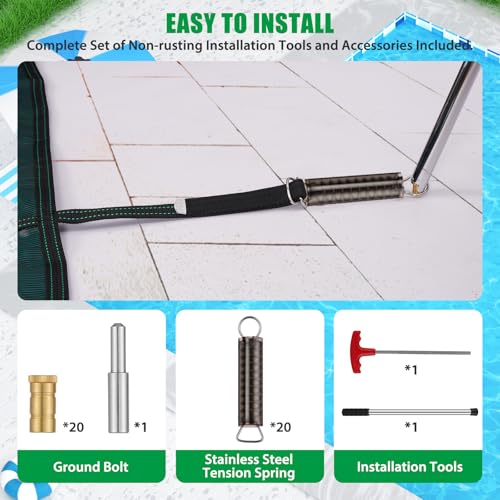 Cidnn 165GSM Inground Pool Cover Safety Fits 16X36Ft Rectangle Swimming Pool thumb #5