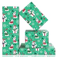 Dog Gift Wrapping Paper for Boys Girls Kids, Christmas Pet Puppy Dog Gift Wrap Paper 4 Folded Sheets Green Wrapping Paper for Christmas, Birthday, Xmas and Winter Holidays, 50x70cm