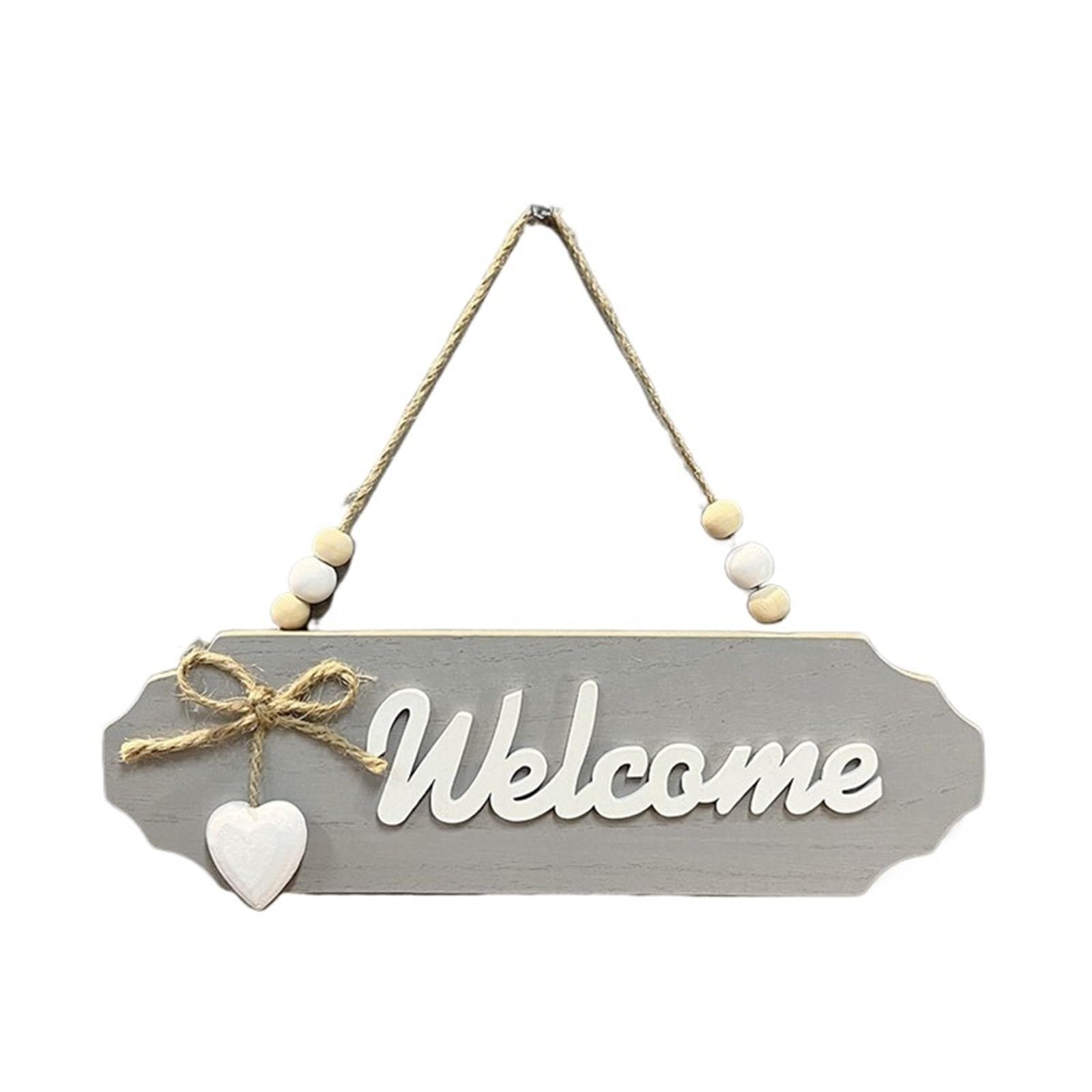 Wooden Welcome Sign Welcome Home Wooden Listing Decoration Bow for home(Grey welcome)