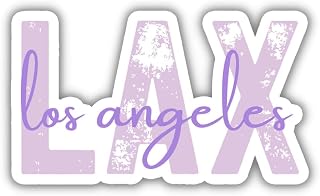 LAX Los Angeles Airport Code Travel Sticker, Multiple Colors, Vinyl Laptop Water Bottle Planner Journal Sticker, Luggage California Decal (Purple)