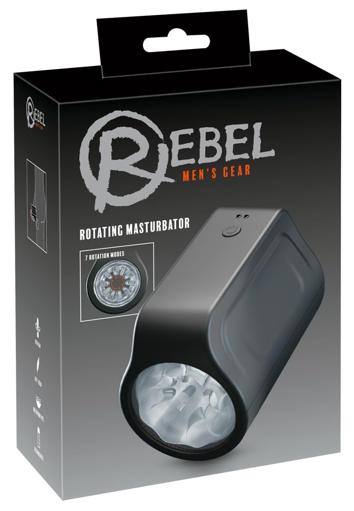 Rebel Men Rotating Masturbator Black/Transparent 12.2 cm