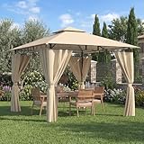 [Gazebo Esterno Resistente] Gazebo esterno resistente è perfetto per piccole riunioni di famiglia da 6 a 8 persone. Crea un'atmosfera accogliente per le riunioni di famiglia e amici e, con un'altezza di 285 cm, offre molto spazio per muoversi. La lega galvanizzata antiruggine assicura una lunga durata, consentendo di godere di una protezione duratura e di risparmiare sui costi di manutenzione.