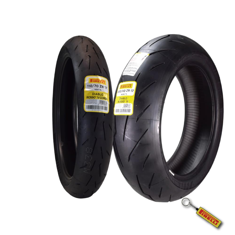Pirelli Diablo Rosso IV Front &amp; Rear Tire Set 110/70 ZR 17 &amp; 200/60 ZR 17