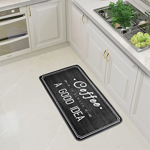 Tapete de Cocina Negro y Blanco 39x20 Pulgadas Antideslizante miniatura 2