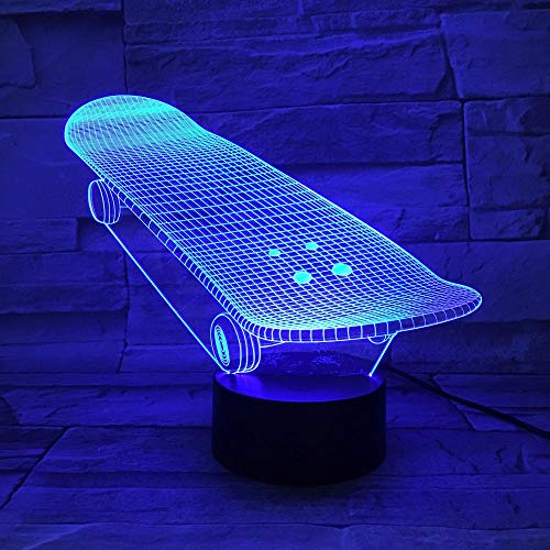 Preisvergleich Produktbild Die Skateboard Sliding Plate 2019 meistverkaufte 3D-Lampe batteriebetriebenes modernes Geschenk für Kind Led Nachtlicht Lampe dekorativ