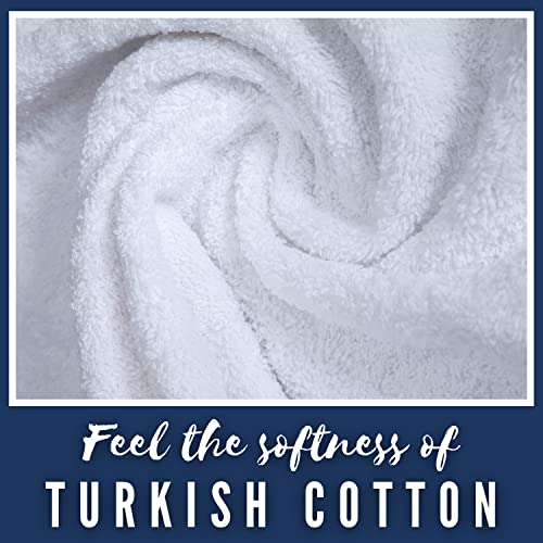 La Hammam 4 Pack 16” × 28” Turkish Cotton Hand Towels For Bathroom, Face, Hotel, Gym, & Spa | Extra Soft Feel Fingertip, Quick Dry And Highly Absorbent Luxury Premium Quality Towel Set - White #TOP4