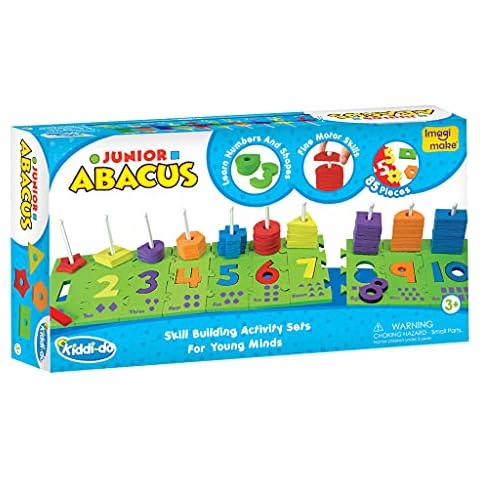 Imagimake Junior Abacus Skill Building Activity Set (3Years +) to Help Learn Shapes, Numbers, Counting, Speech and Language, 8 mm & 10 mm Foam (Multicolor) Cover