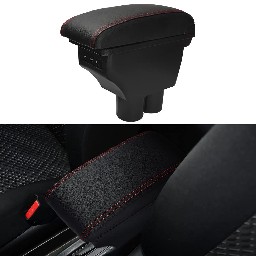 MARCHFA Armlehne Aufbewahrungsbox Custom Kompatibel für Jimny 2007-2018 JB23 JB33 JB43 JB64 JB74 Armlehnenbox mit USB-Ladeanschluss