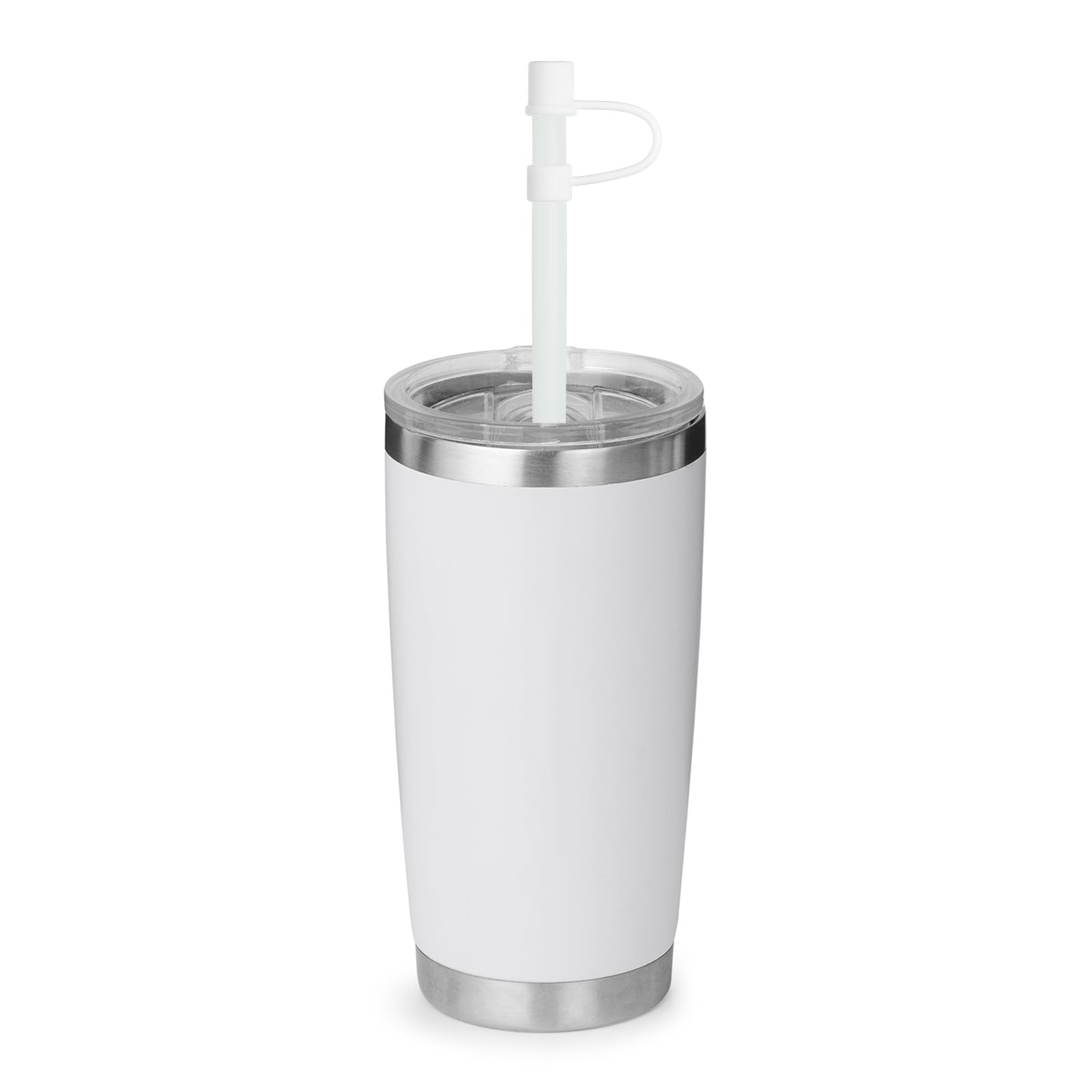 PATIKIL 0.4 In/10mm Silicone Straw Cover Cap, 9Pcs Dust-Proof Straw Tips Reusable Drinking Straw Caps, White - Image 4