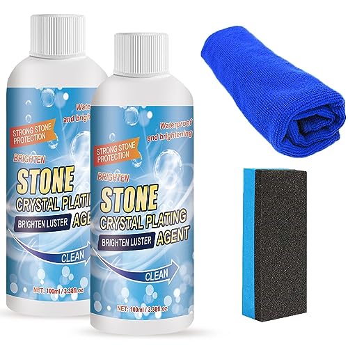 2 PCS Stone Crystal Plating Agent, Nano Stone Crystal Plating Agen, Marble Cleaner Stain Remover