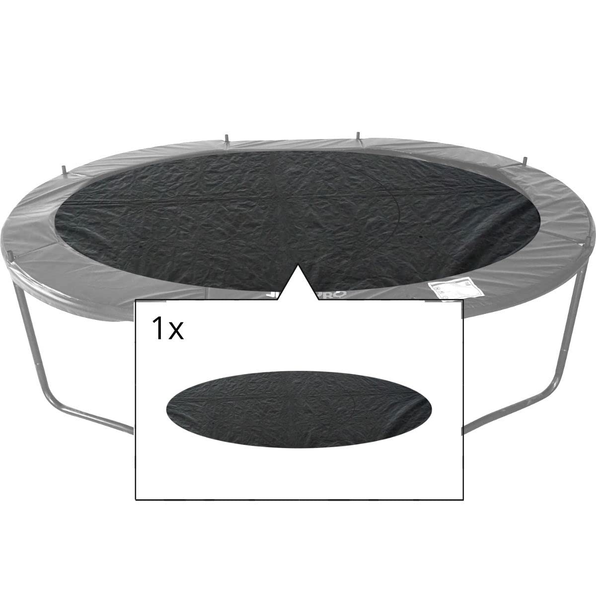 Jump PRO weatherproof trampoline cover. Fits with enclosure poles up. UV-resistant protects from rain & debris! Fits Zero Gravity & Sportspower Trampolines