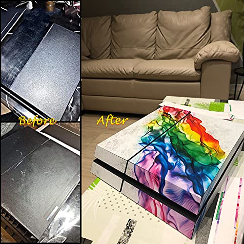 Decal Skin For Ps4, Whole Body Vinyl Sticker Cover For Playstation 4 Console And Controller (Include 4Pcs Light Bar Stickers) (Ps4, Colorful Smoke) #TOP4