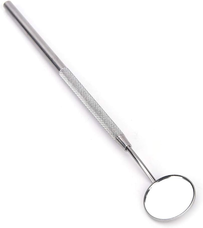 Dental Mouth Teeth Inspection Mirror #5 with Stainless Handle, Cone Socket, Total Length 6.5"