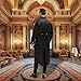 NFAUEIK Steampunk Jacket Men Renaissance Tailcoat stand Collar Coat Halloween Costumes for Mens (Black, M)