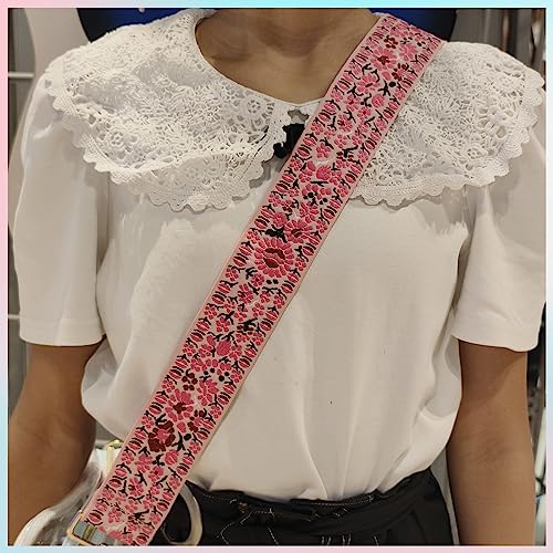 Flower Purse Strap Replacement Embroidery Crossbody Shoulder Strap for Handbag Canvas Purse Extender Accessories4