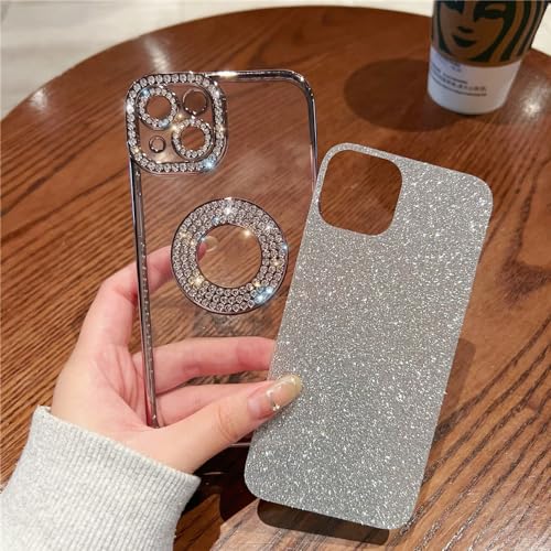 Funda de revestimiento cuadrado de diamantes para iPhone 13 14 3