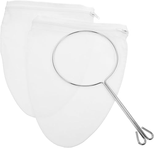 DOITOOL 3 filtros de té tailandés de acero inoxidable, filtro de tela Reuasble con asa, filtro de acero inoxidable calcetín de algodón para polvo