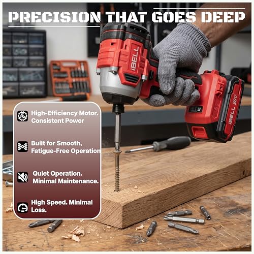 Image of IBELL IBL BD20-22 20V Brushless Cordless Impact Screwdriver | 220Nm High Torque | 3-Speed Control | 2 Mode Impact Driver | 1 /4 inch Hex Chuck | Professional Power Tool | 12 Months Warranty