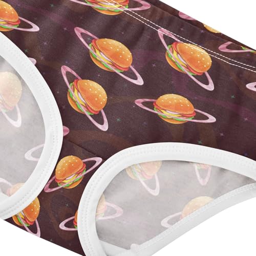 Little Girl Underwear Toddler Panties Kids Undies Planet Burger Soft Cotton Briefs 2T-8Y4