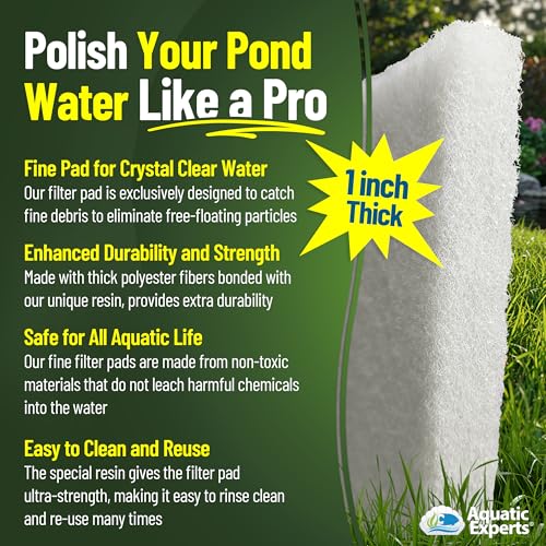 Image of Aquatic Experts Cream COARSE Pond Filter Pad - 2 inch Thick - Bulk Roll Water Garden Filter Pond Media - Made in USA (Cream Pond Bundle)