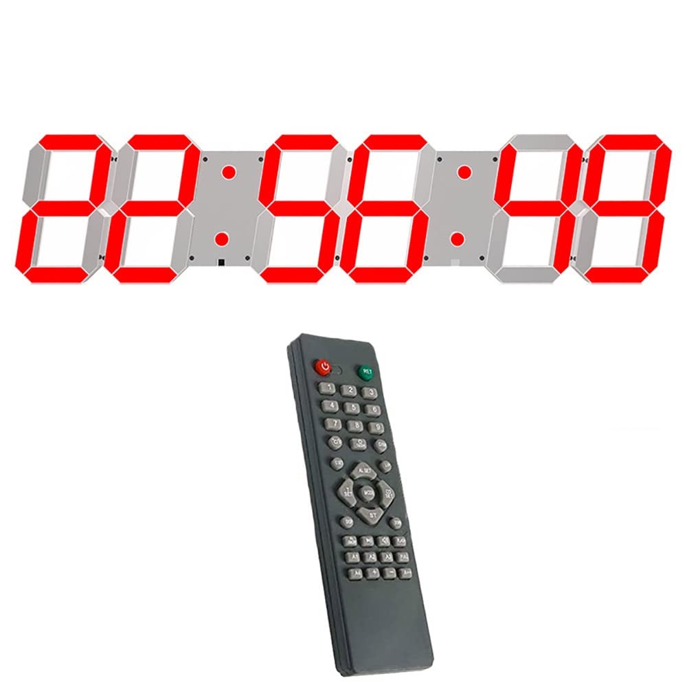 Reloj De Pared Digital LED De 27 Pulgadas, Atenuador Automático