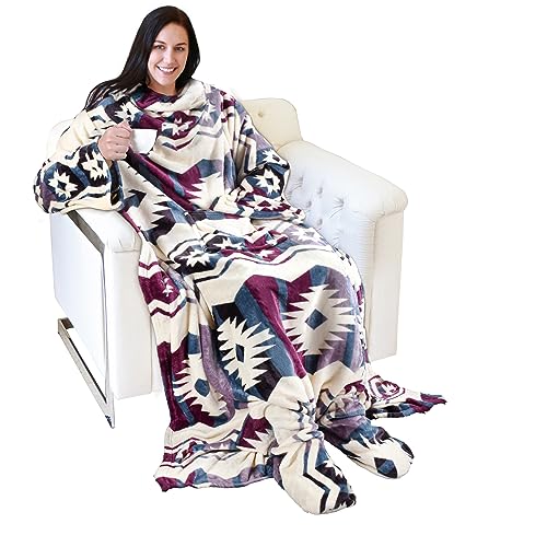 Image of Catalonia Wearable Blanket with Sleeves & Foot Pocket for Adults