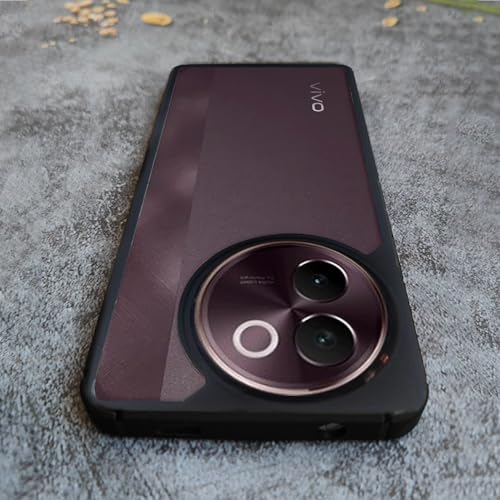 Image of AIBEX Crystal Clear Back Case Compatible with Vivo V30e 5G Back Cover Case | 360 Degree Protection | Shock Proof Design | Transparent Back Cover (PC & TPU, Black Bumper)